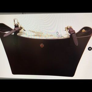 Tory Burch Robinson Plum Saffiano Leather Tote